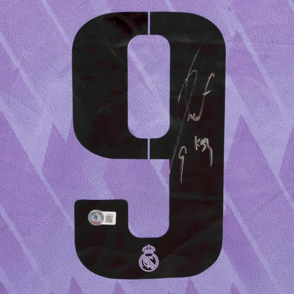 Karim Benzema Signed Real Madrid FC Away Soccer Jersey #9 with Beckett COA